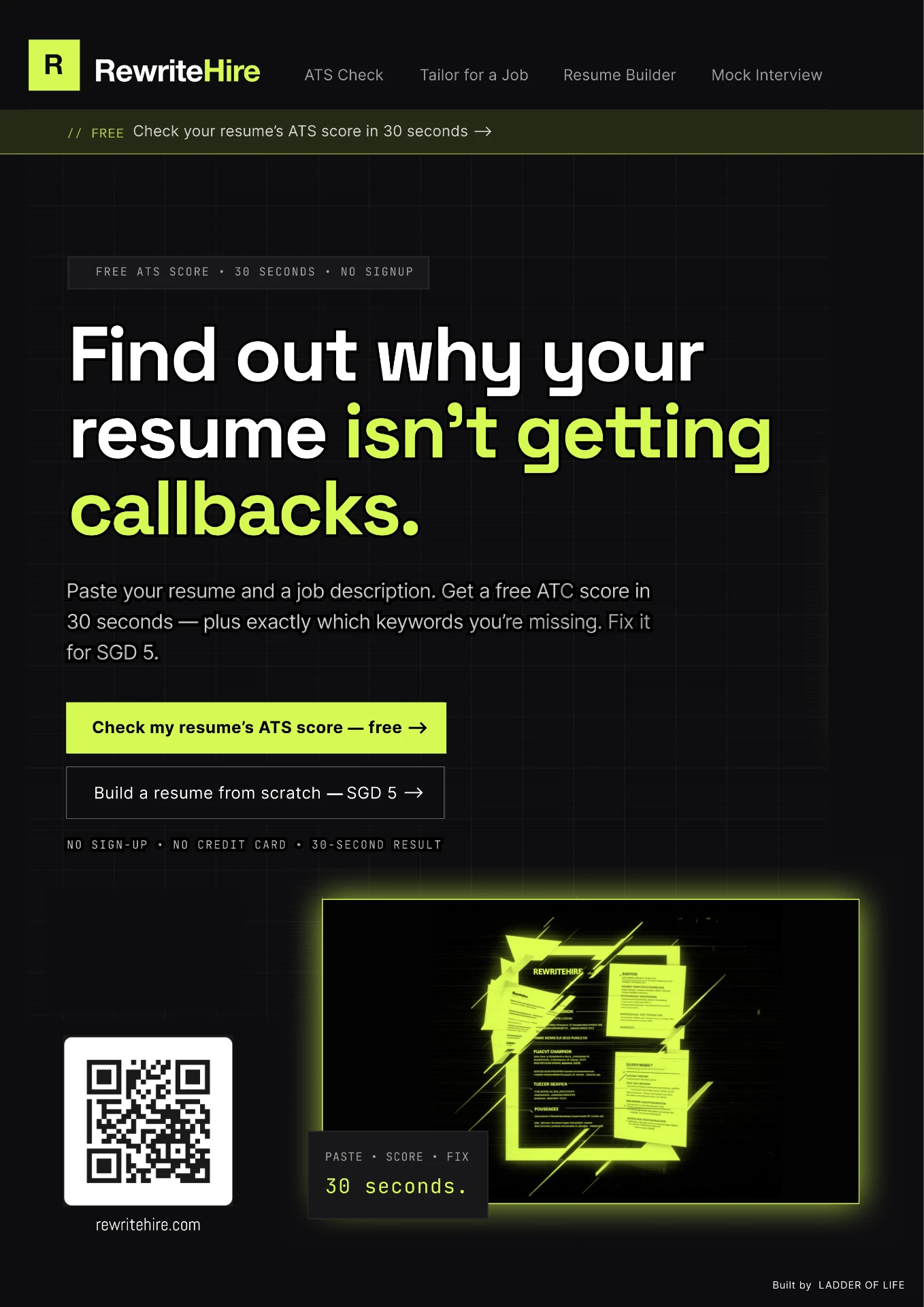 RewriteHire — screen 1