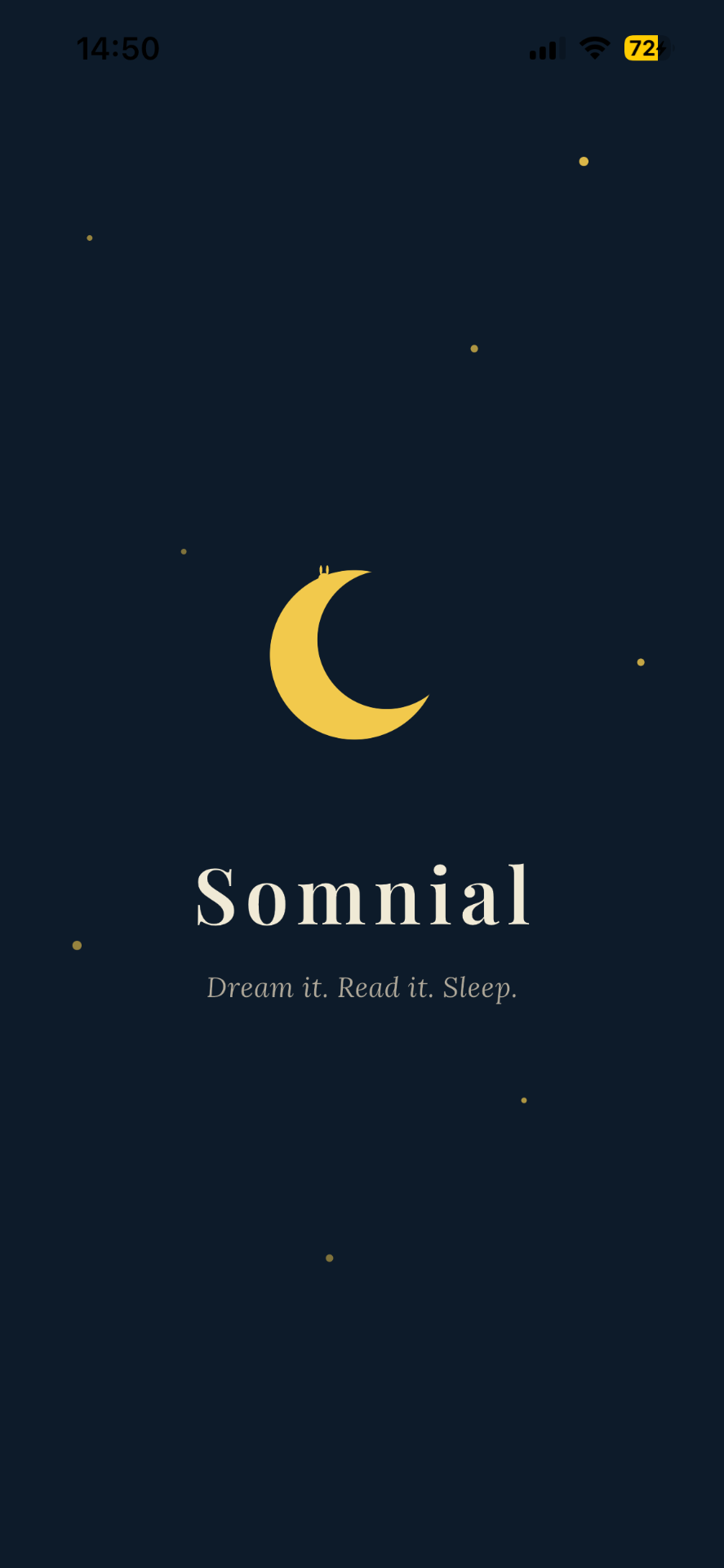Somnial app — splash screen